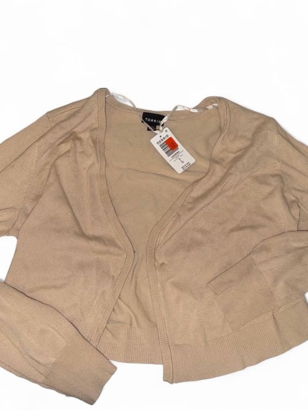 torrid Beige Cropped Open-Front Cardigan